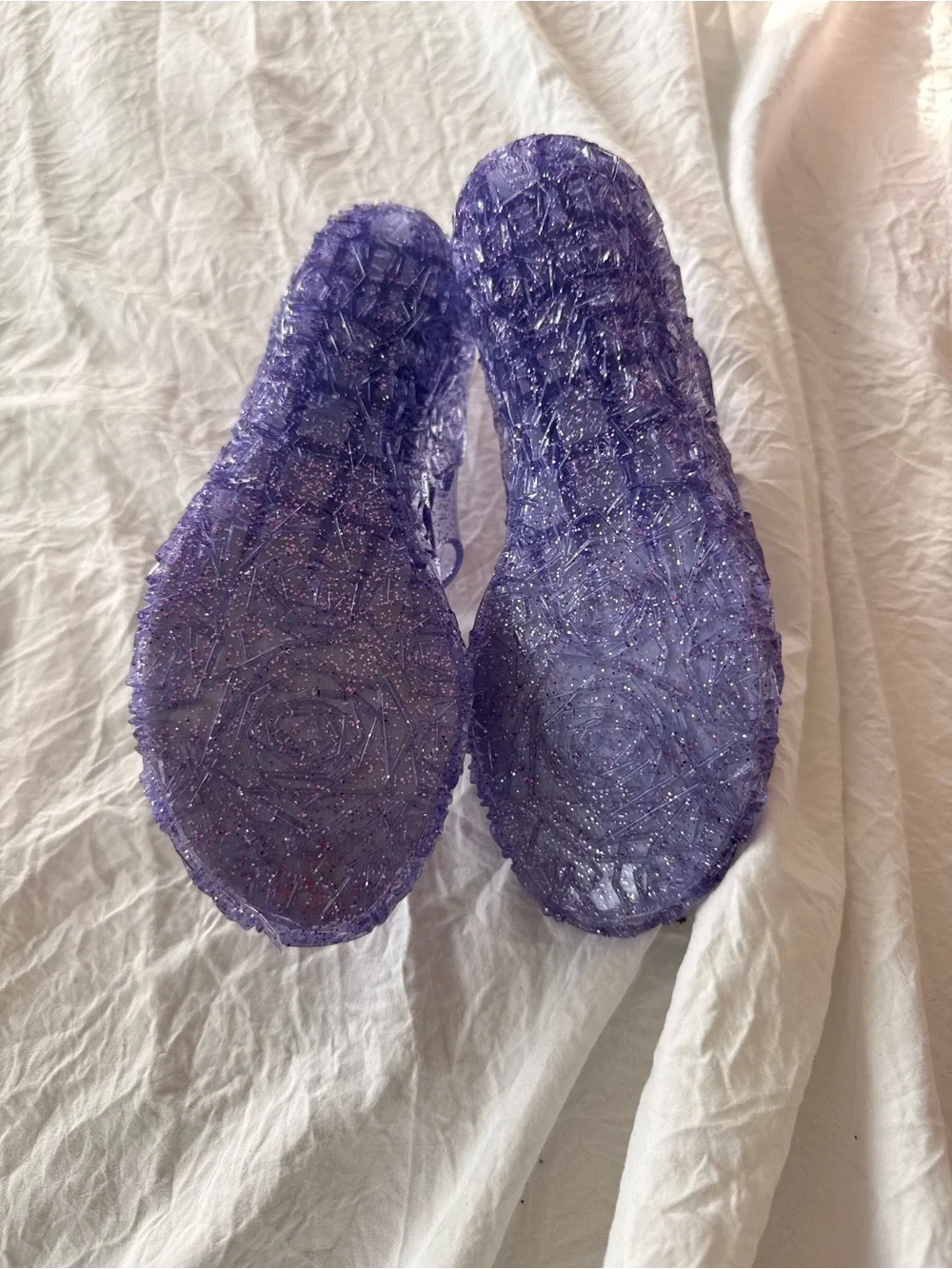 Mini Melissa Style Purple Glitter Jelly Mary Jane - Kids Shoes